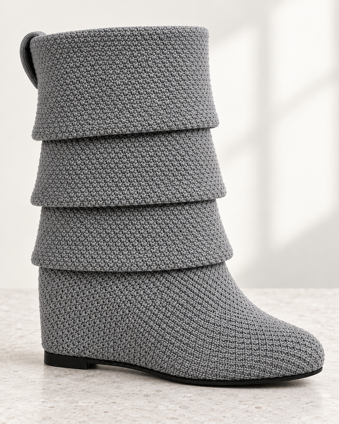 Tamsin Wedge Boots in Grey — tamsin shaft construction