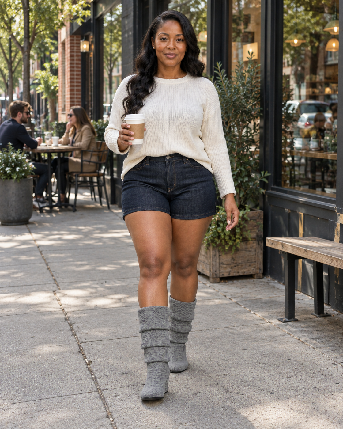 Tamsin Wedge Boots in Grey — tamsin coffee walk