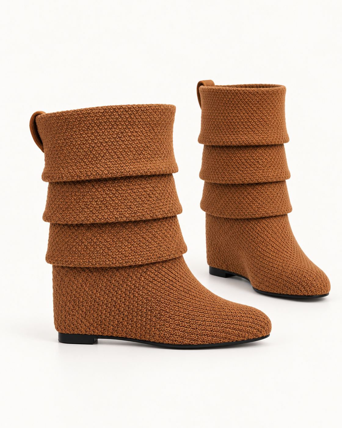 Tamsin Wedge Boots in Camel — Pair Hero