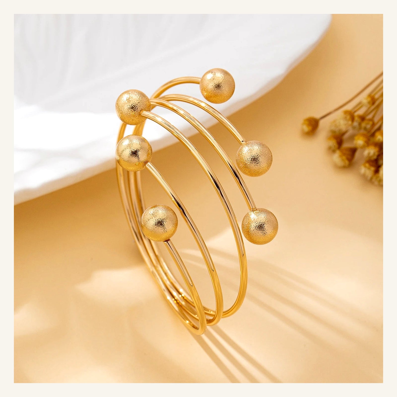 Vellara Orbit Bracelet — Gold detail view