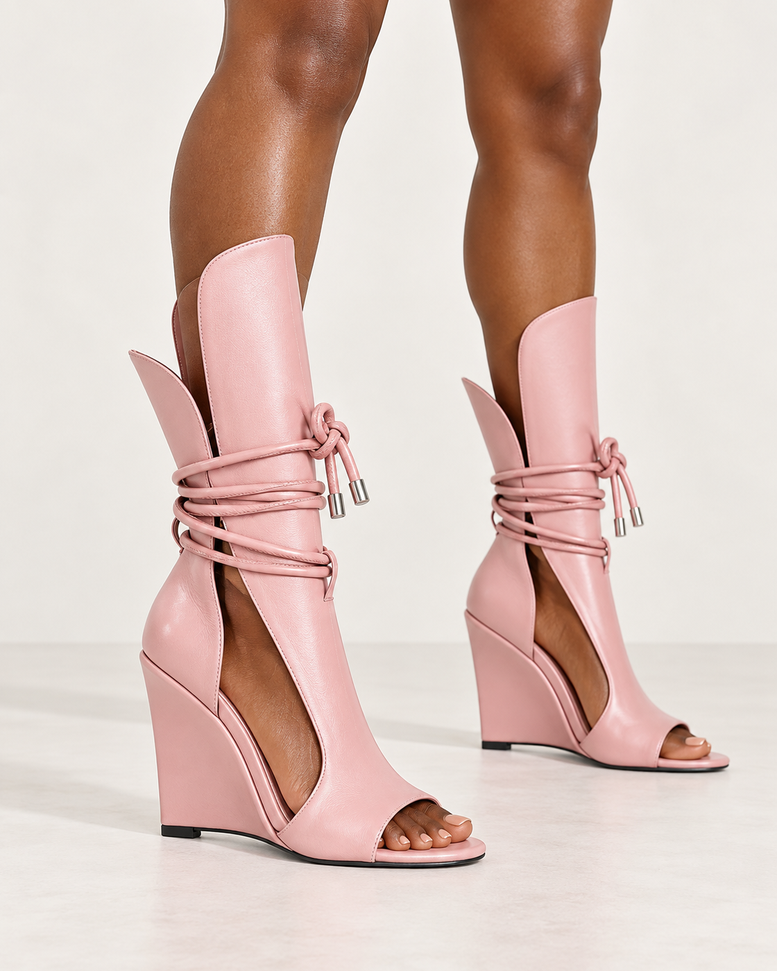 Vestra Wedge Sandals — Pink, on foot hero