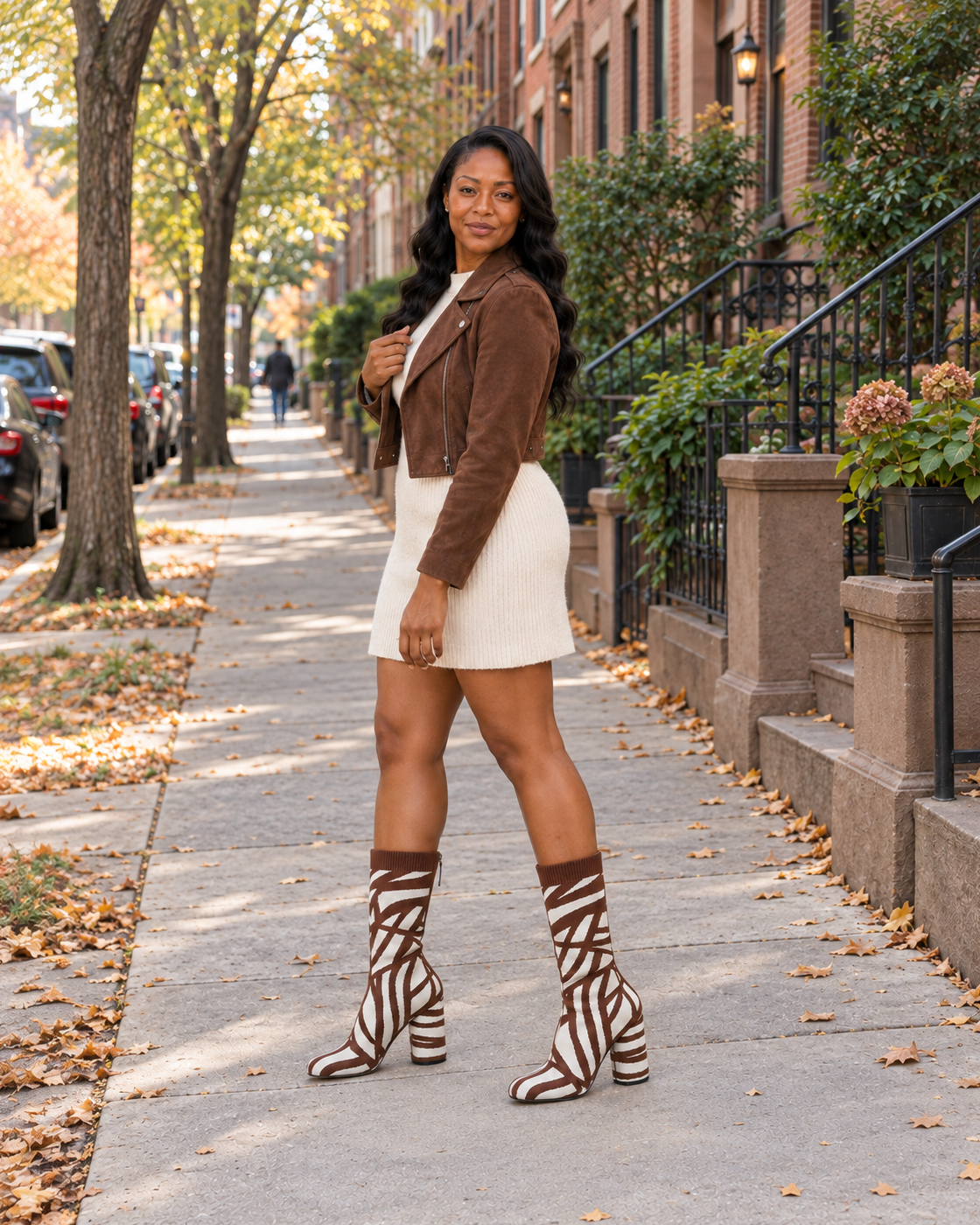 Viretta Knit Boots in Cocoa — lifestyle 2